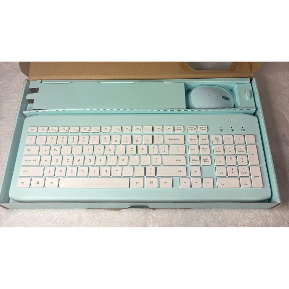 Surf Onn Wireless Keyboard and Mouse Set Mint Green 104 Keys 100122453 New